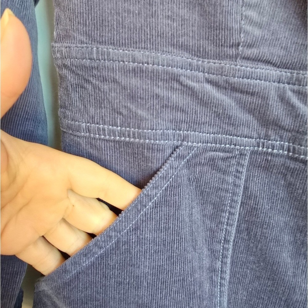 QUINCE NEW Nightshadow Blue Organic Stretch Corduroy Shirt Dress SZ Small Preppy - Picture 5 of 12